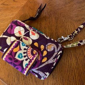 Vera Bradley purple paisley wristlet ID holder
